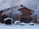 moose lodge winter exterior